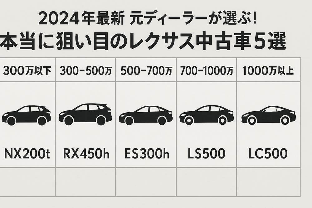 【2024年最新】元ディーラーが選ぶ！価格帯別・本当に狙い目のレクサス中古車5選
